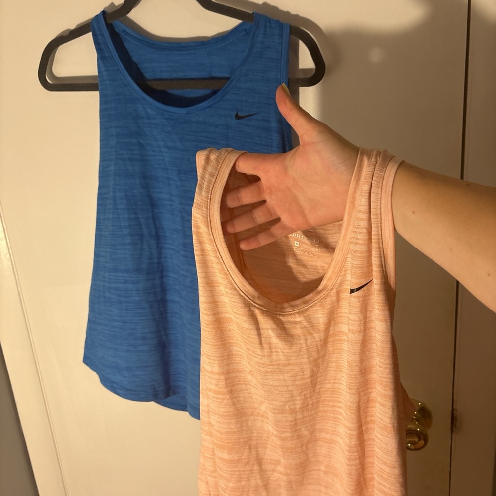 Nike Women's Tank Tops in Blue and Peach